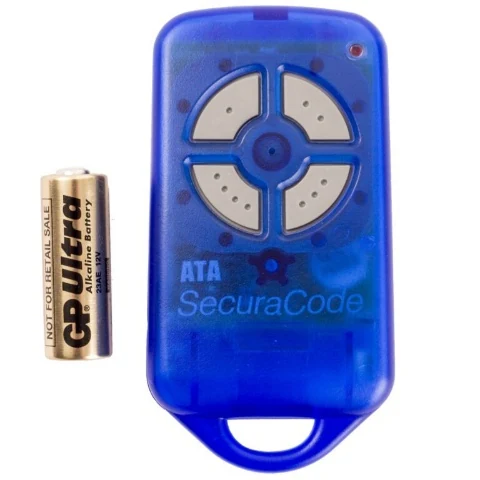 Automatic Technology PTX-4 blue four button SecuraCode garage door remote control